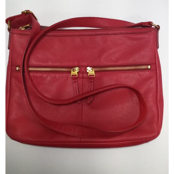 Fossil Red Leather with adjustable shoulder strap - Picture 2 of 5